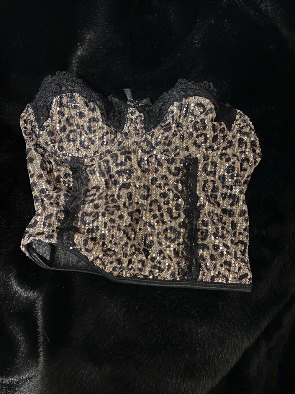 Leopard Print Corset Bustier Top – Size S/M